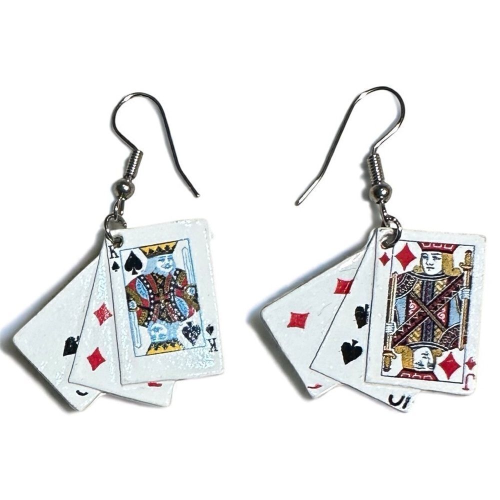 Poker Playing Cards Dangle Earrings | Fun & Unique Statement Jewelry